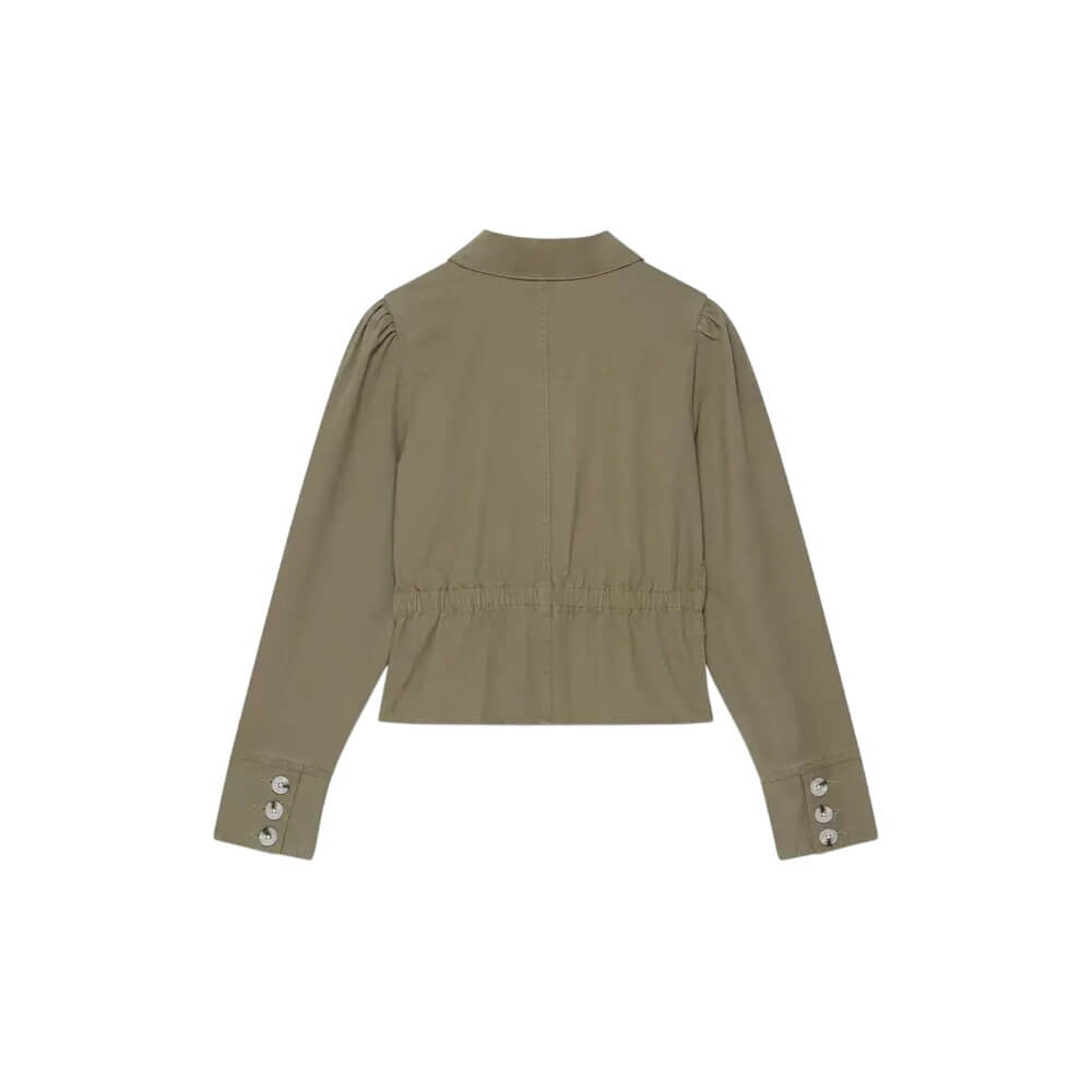 Mint Velvet Khaki Cotton Blend Peplum Jacket